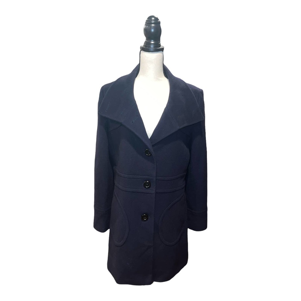 Steve by Searle Womens Blue Wool Pea Coat Size 12